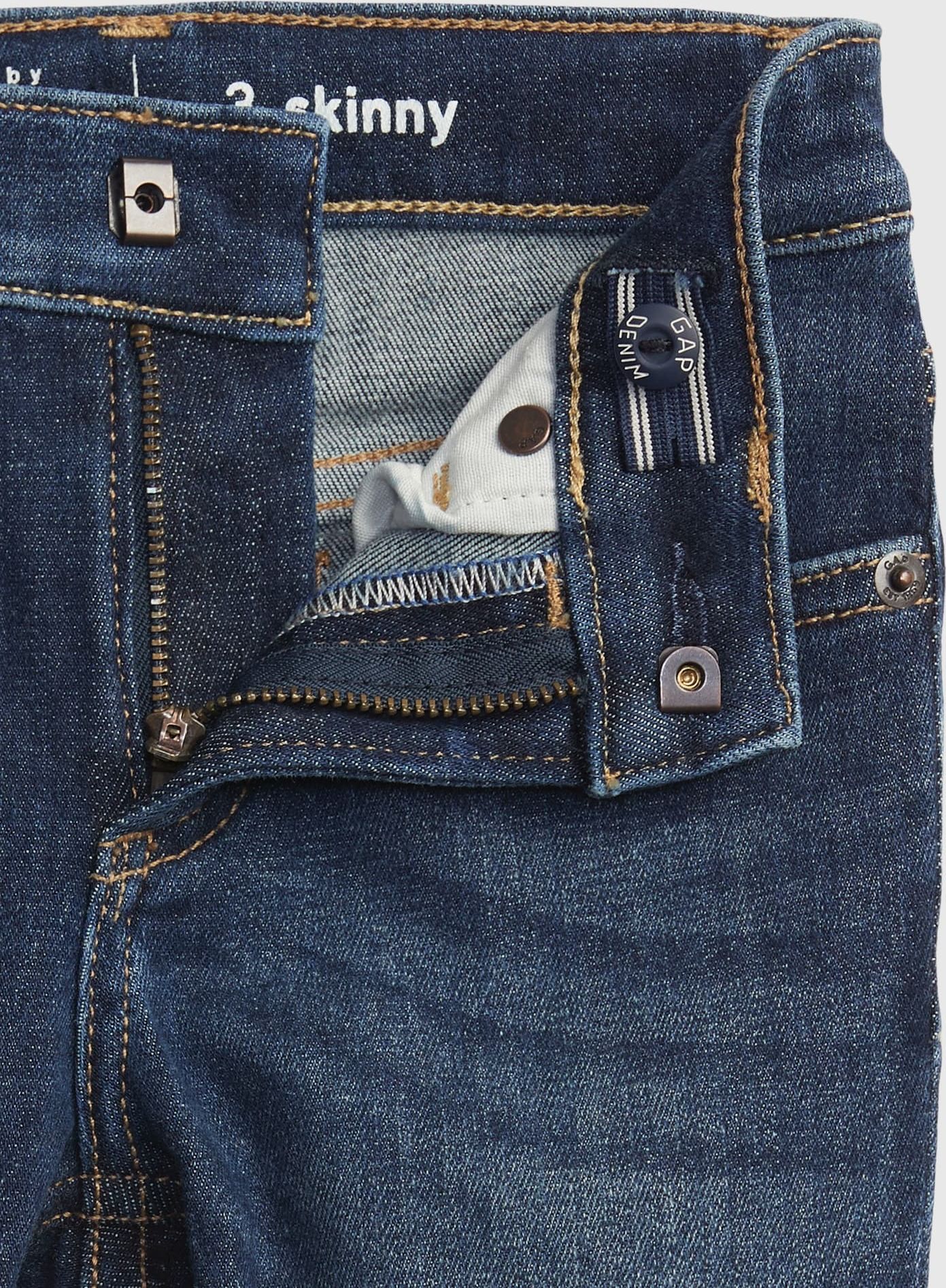 Chlapci - Dětské džíny skinny Washwell Modrá - 86-92 - obrázek 3