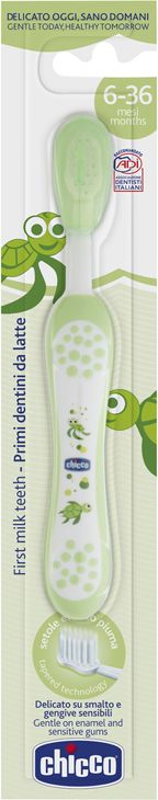 CHICCO Kartáček zubní pro děti My first milk teeth zelený 6m+ - obrázek 2
