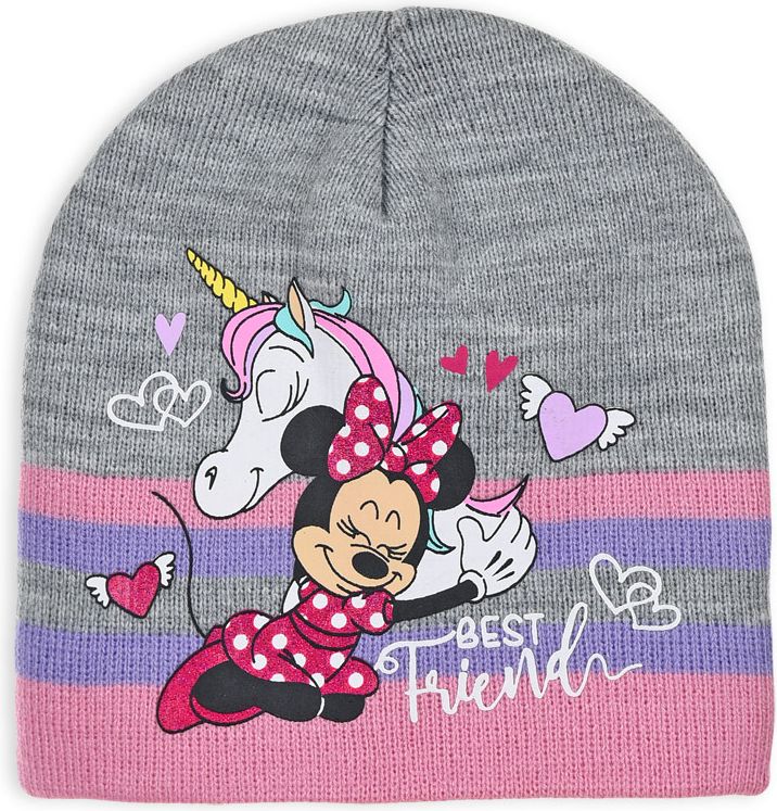Dívčí pletená čepice  DISNEY MINNIE BEST FRIENDS šedá Velikost: 52 cm - obrázek 1
