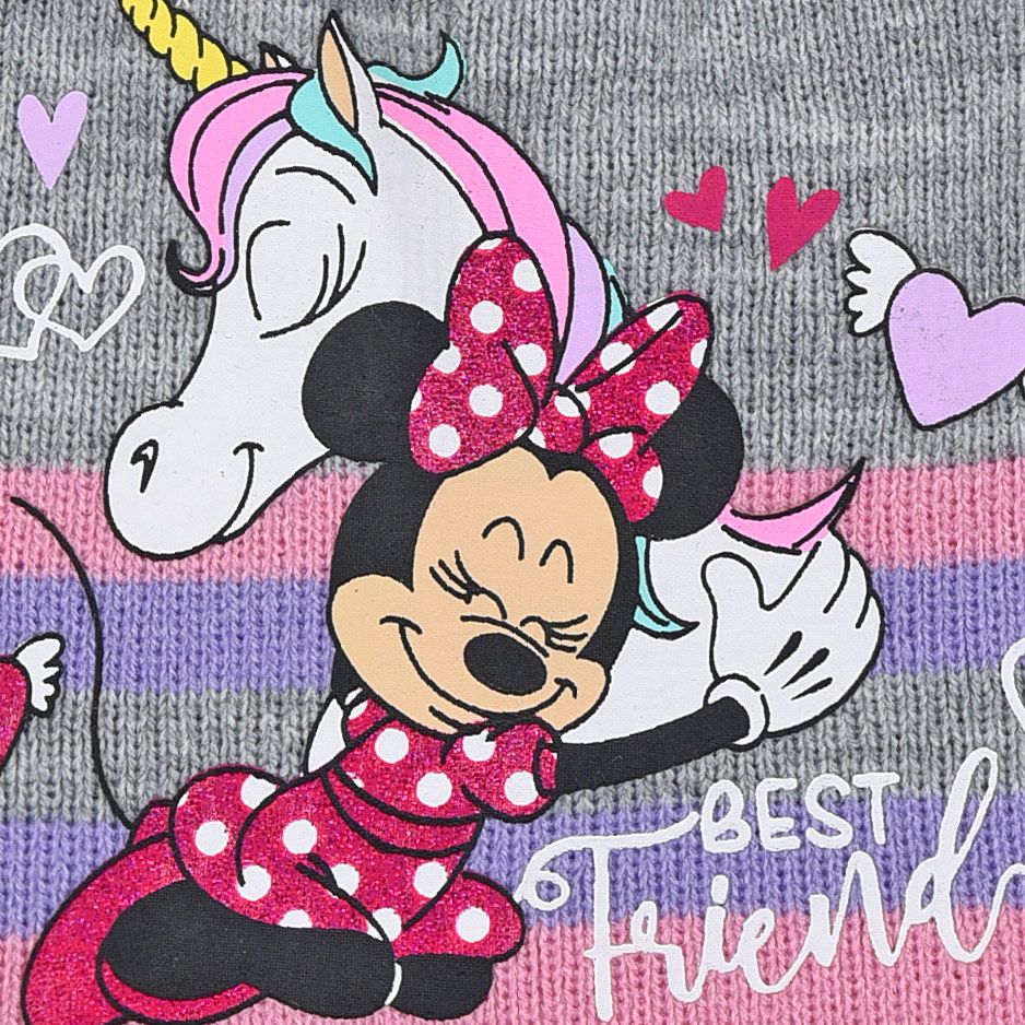 Dívčí pletená čepice  DISNEY MINNIE BEST FRIENDS šedá Velikost: 52 cm - obrázek 2
