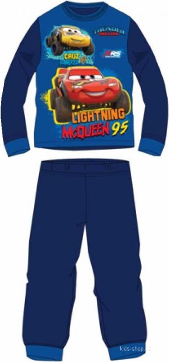 Setino - Chlapecké bavlněné pyžamo Auta / Cars Blesk McQueen 95 - tm. modré 128 - obrázek 1