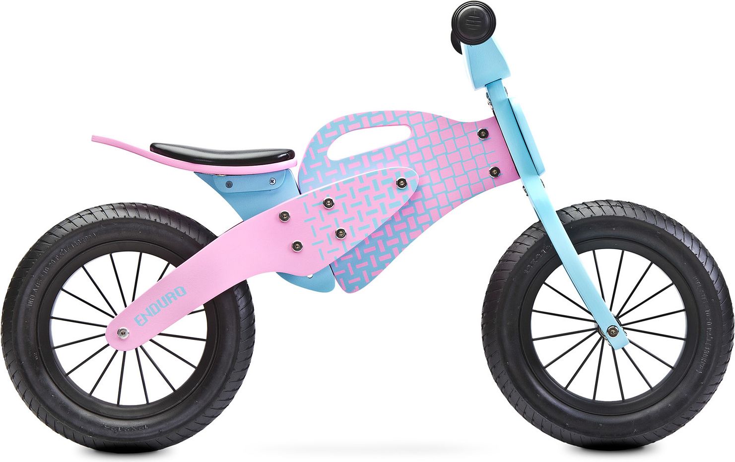 Dětské odrážedlo Enduro značky Toyz, dřevěné, barva růžová, s osobní SPZ Text na SPZ: Budoucí vítěz (vítězka) Tour de France, Barva SPZ: růžová - obrázek 3