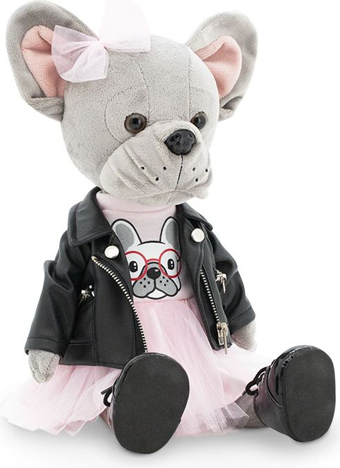 Betsy  - šedá buldočí slečna v kožené bundě s tělíčkem s kostřičkou od firmy ORANGE TOYS - obrázek 6