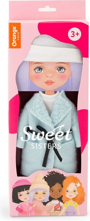 ORANGE TOYS obleček na  panenky Sweet Sisters -obleček se světle modrým  kabátkem   S08 - obrázek 1