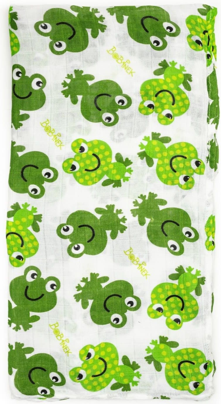 Bobánek Bambusové zavinovací pleny Duo Pack - Veselé žabky 120 x 120 cm - obrázek 2