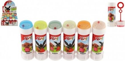 Bublifuk 60ml Králíček Bing mix barev v plastové lahvičce 4x11cm 36 ks v boxu - obrázek 1