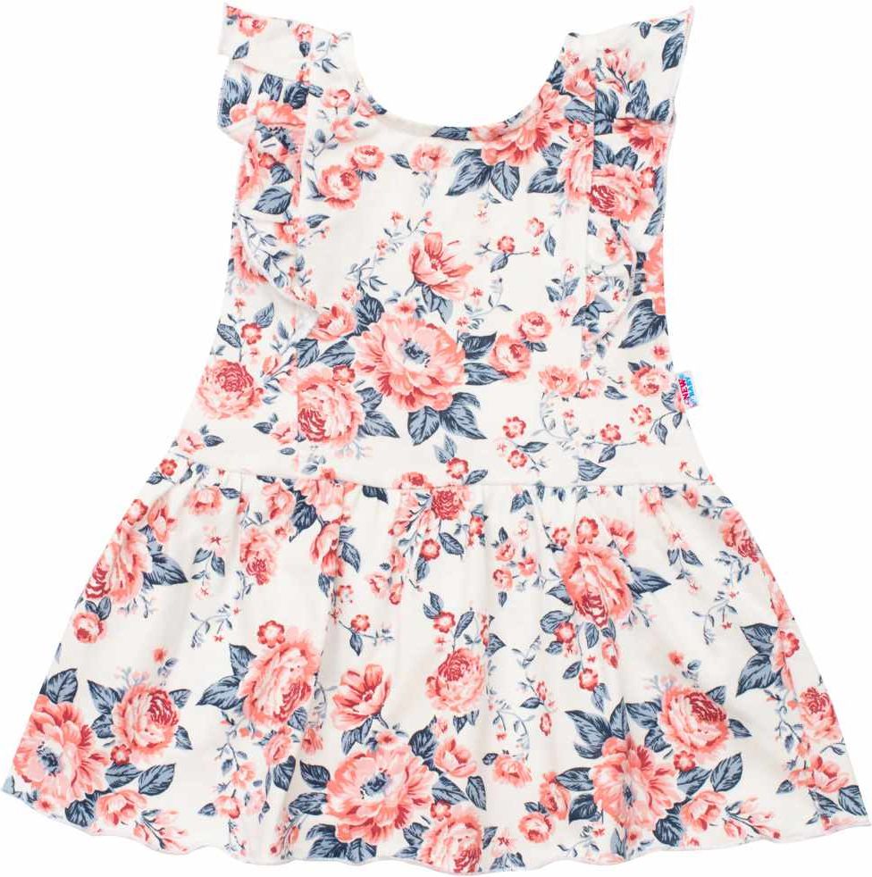 NEW BABY Kojenecké letní bavlněné šatičky Roses smetanovo-růžové 100% Bavlna 62 (3-6m) - obrázek 1