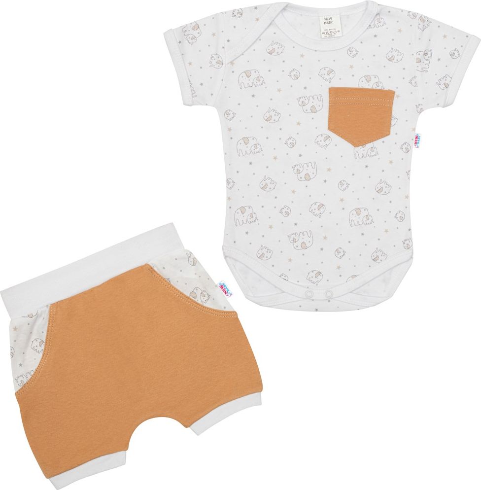 NEW BABY 2-dílná letní bavlněná souprava Perfect Summer hnědá 100% Bavlna 74 (6-9m) - obrázek 1