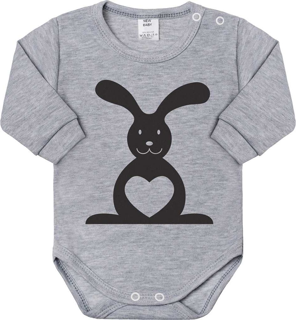 NEW BABY Kojenecké body s dlouhým rukávem Zvířátko Zajíček - dárkové balení 100% Bavlna 74 (6-9m) - obrázek 3