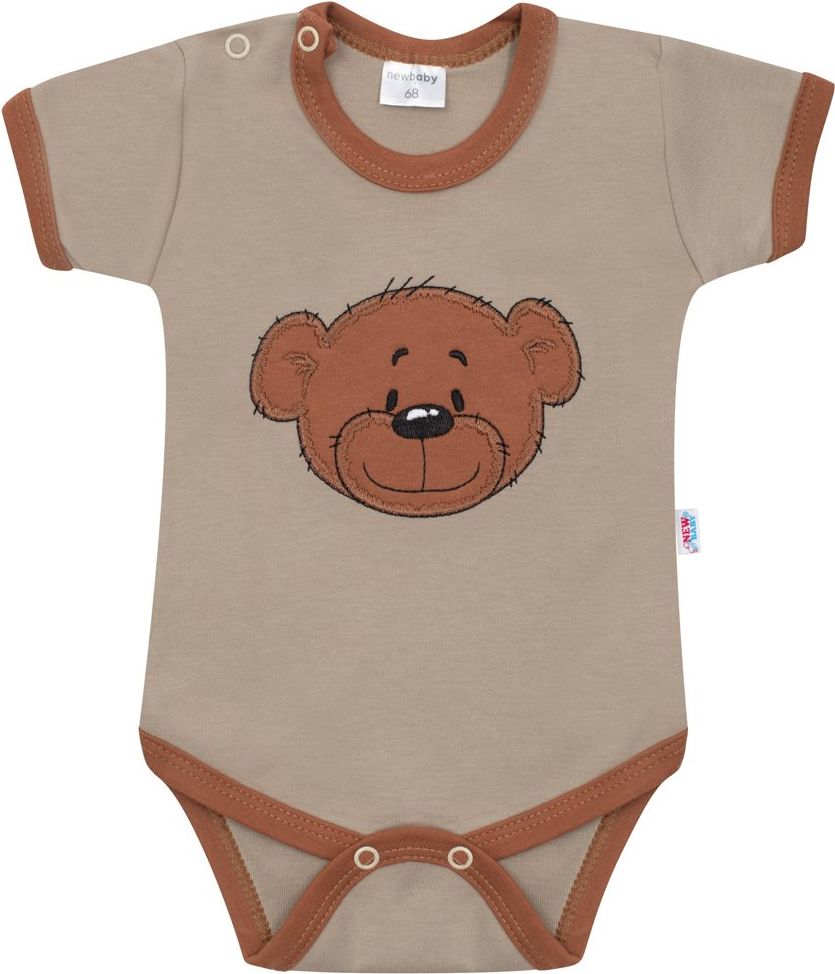 NEW BABY Kojenecké bavlněné body s krátkým rukávem BrumBrum latte brown 100% bavlna 56 (0-3m) - obrázek 1