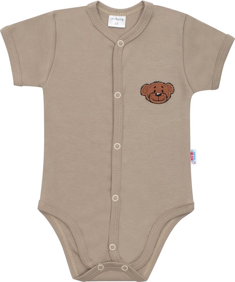 NEW BABY Kojenecké bavlněné celorozepínací body BrumBrum latte 100% bavlna 62 (3-6m) - obrázek 1