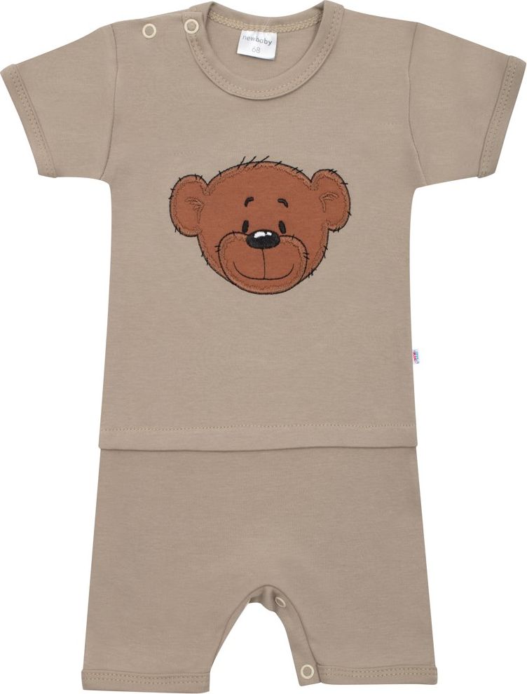 NEW BABY Kojenecký letní bavlněný overal BrumBrum latte 100% bavlna 68 (4-6m) - obrázek 1