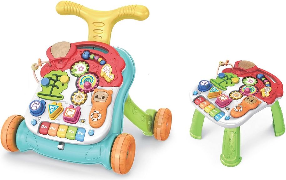 Petite&Mars Chodítko a Stolek hrací 2v1 Activity Rainbow - obrázek 2