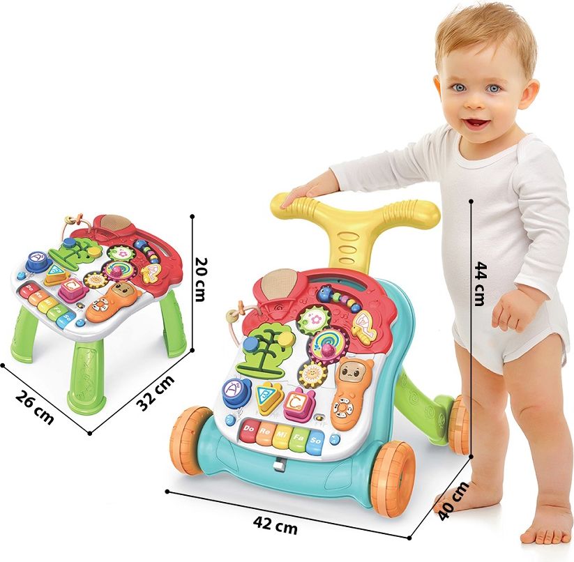 Petite&Mars Chodítko a Stolek hrací 2v1 Activity Rainbow - obrázek 6