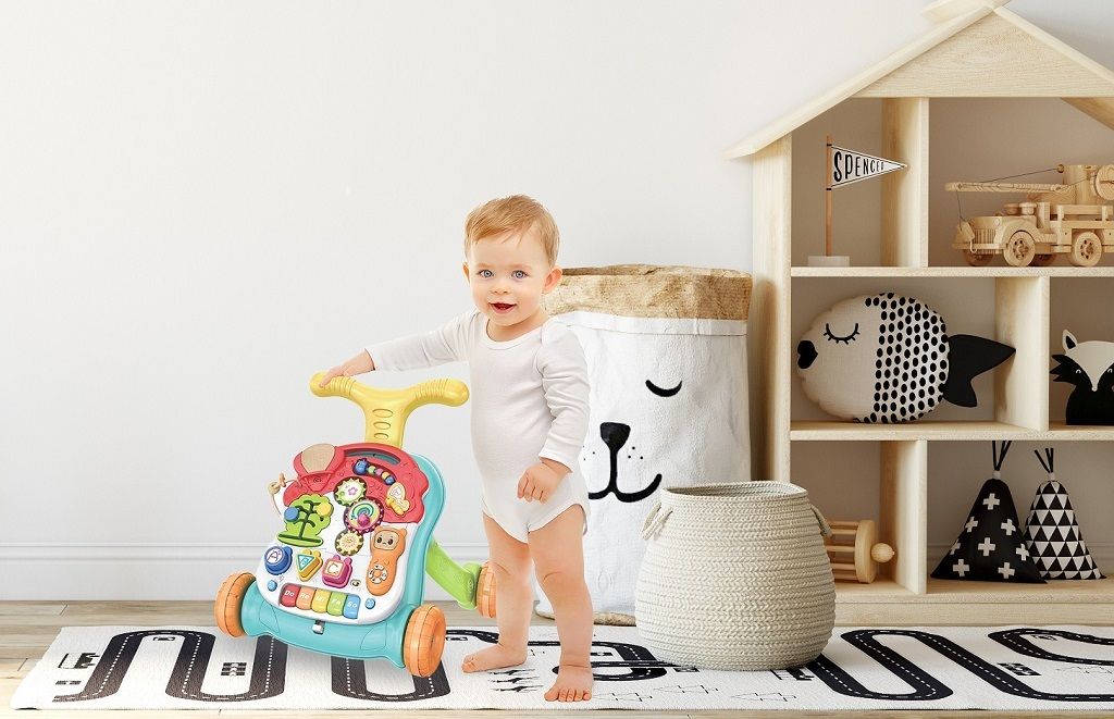 Petite&Mars Chodítko a Stolek hrací 2v1 Activity Rainbow - obrázek 7