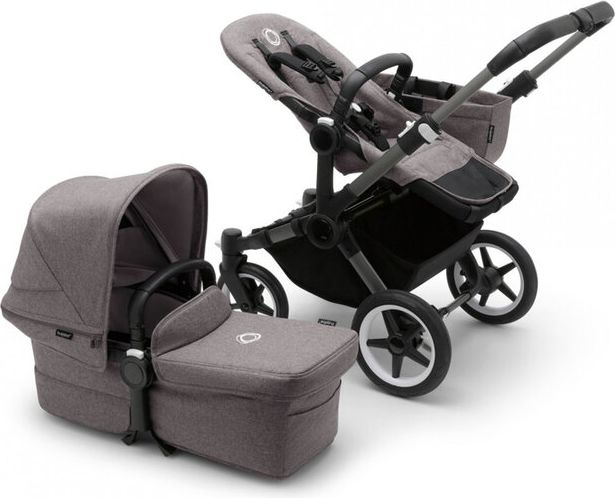BUGABOO Donkey 5 Kočárek kompletní Mono Graphite/Grey mélange-Grey mélange - obrázek 1