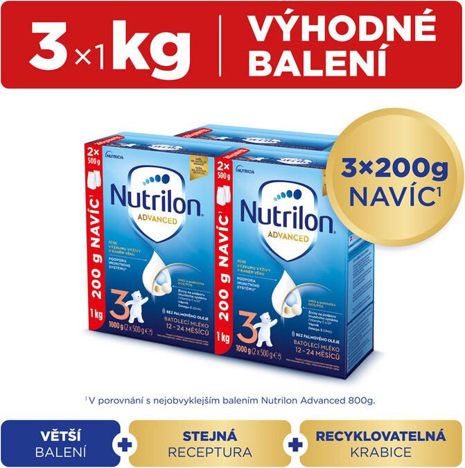 NUTRILON 3 Advanced 3 x 1 kg - obrázek 1