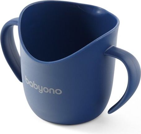BABYONO Hrnek ergonomický s oušky 120 ml fialovomodrý 12m+ - obrázek 1