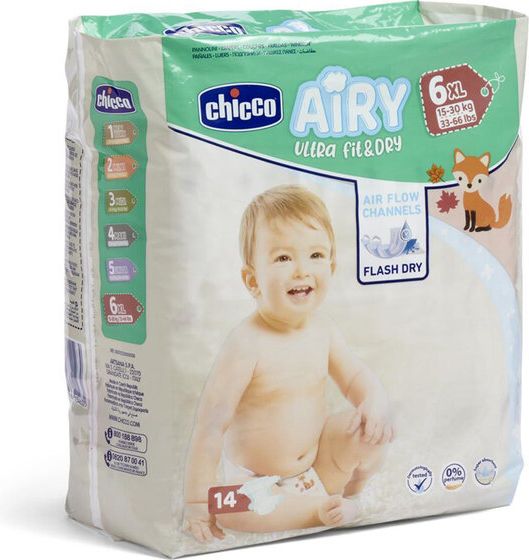 CHICCO Airy 6 Extra Large 15-30 kg 14 ks - obrázek 1