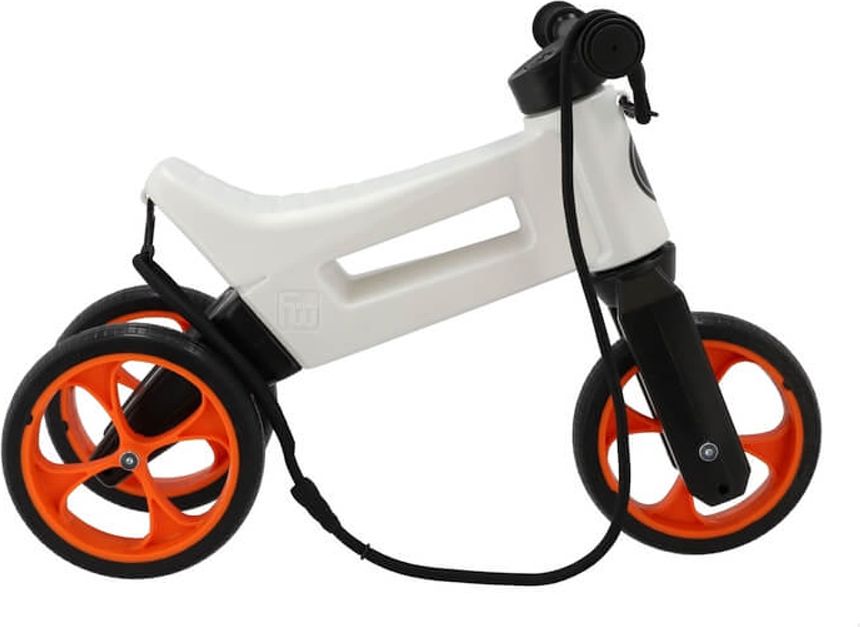 TEDDIES Odrážedlo Funny wheels Rider SuperSport bílé/oranž 2v1+popruh - obrázek 3