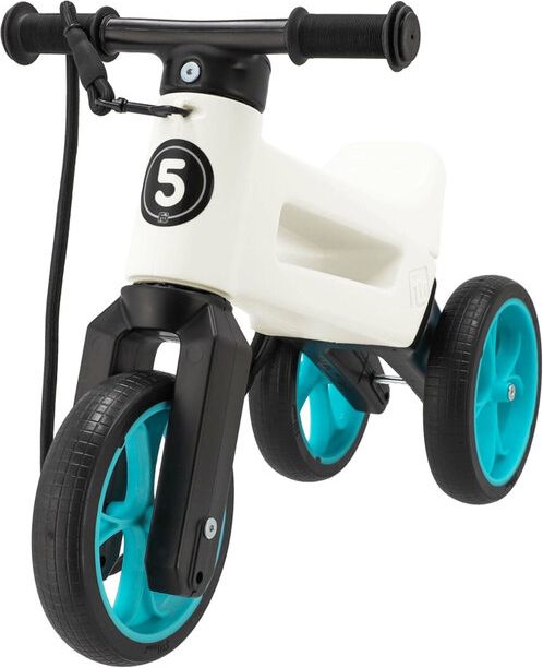 TEDDIES Odrážedlo Funny wheels Rider SuperSport bílé/tyrkys 2v1+popruh - obrázek 1