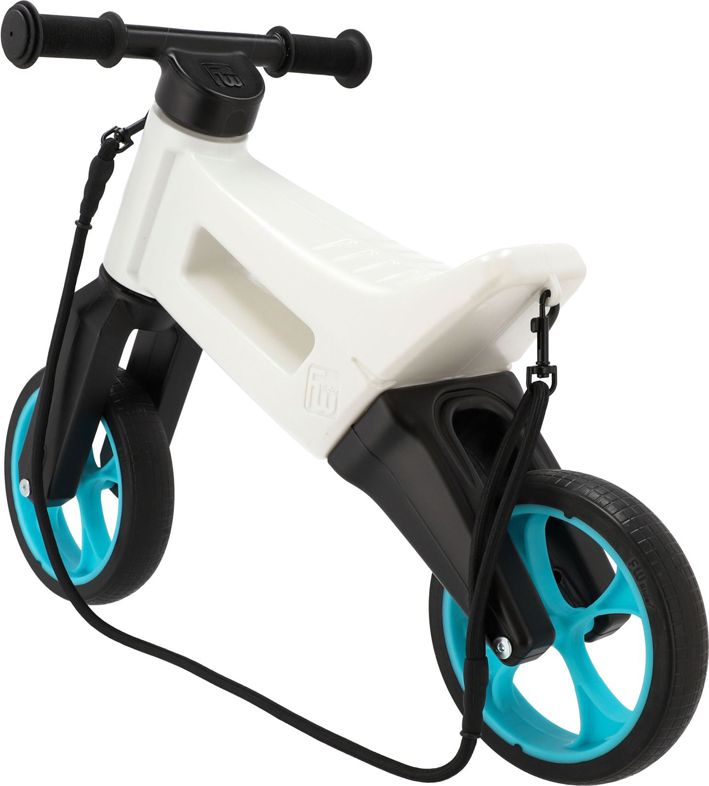 TEDDIES Odrážedlo Funny wheels Rider SuperSport bílé/tyrkys 2v1+popruh - obrázek 5