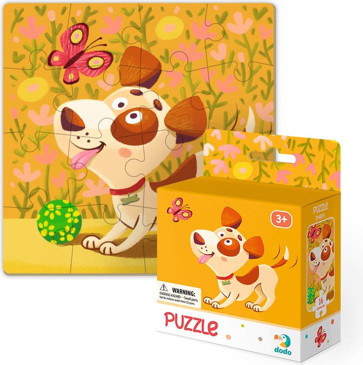 DODO Puzzle 16 dílků mix 4 kusů (Pejsek, Kočka, Kačenka, Koník) - obrázek 2