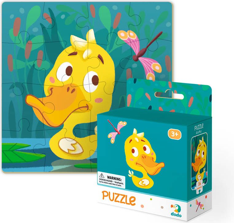 DODO Puzzle 16 dílků mix 4 kusů (Pejsek, Kočka, Kačenka, Koník) - obrázek 4