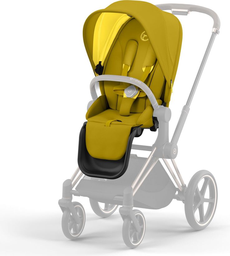 CYBEX Kočárek Priam 4.0 Chrome Black, seat pack, lux carry cot Mustard Yellow - obrázek 2