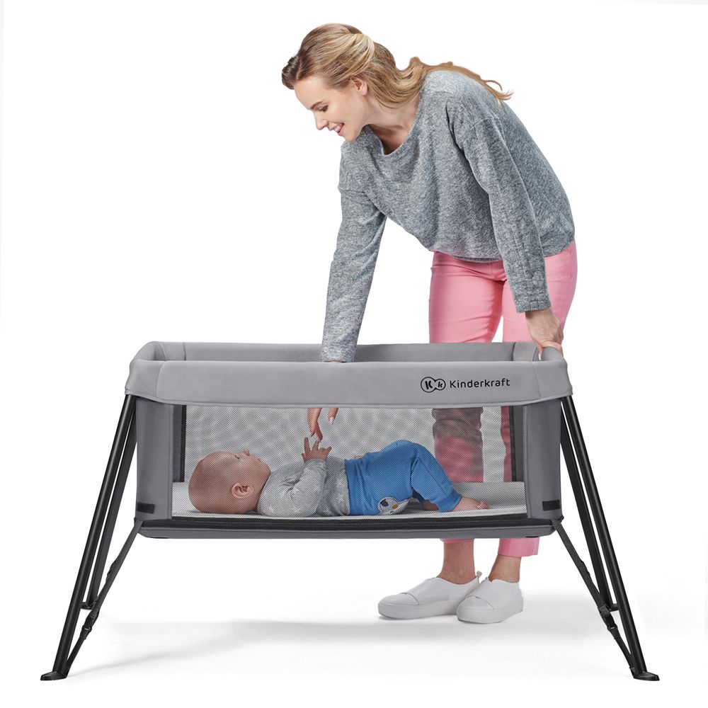 KINDERKRAFT Postýlka dětská 2v1 MOVI Grey - obrázek 15