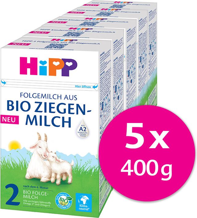 5x HiPP 2 BIO Kozí mléko od ukončeného 6. měsíce 400 g - obrázek 1