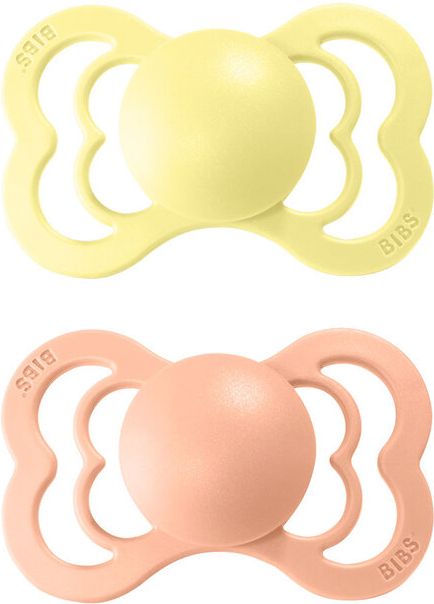 BIBS Supreme dudlíky ortodontické ze silikonu 2 ks, velikost 1, Sunshine/Peach Sunset - obrázek 1