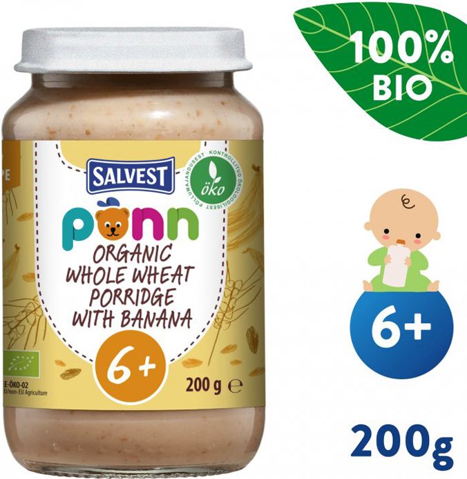 Salvest Põnn BIO Banán s ovesnými vločkami 6 x 200 g - obrázek 3