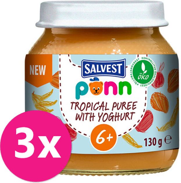 SALVEST Põnn BIO Pyré ovocné s jogurtem 3 x 130 g - obrázek 1