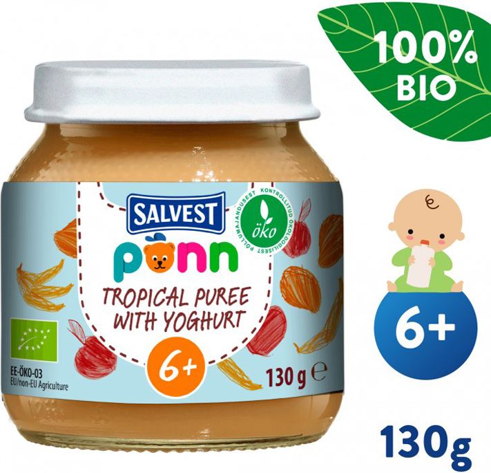 SALVEST Põnn BIO Pyré ovocné s jogurtem 3 x 130 g - obrázek 3