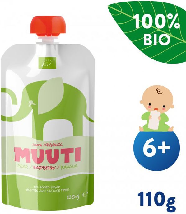 SALVEST Muuti BIO Hruška a banán s malinou 3 x 110 g - obrázek 3