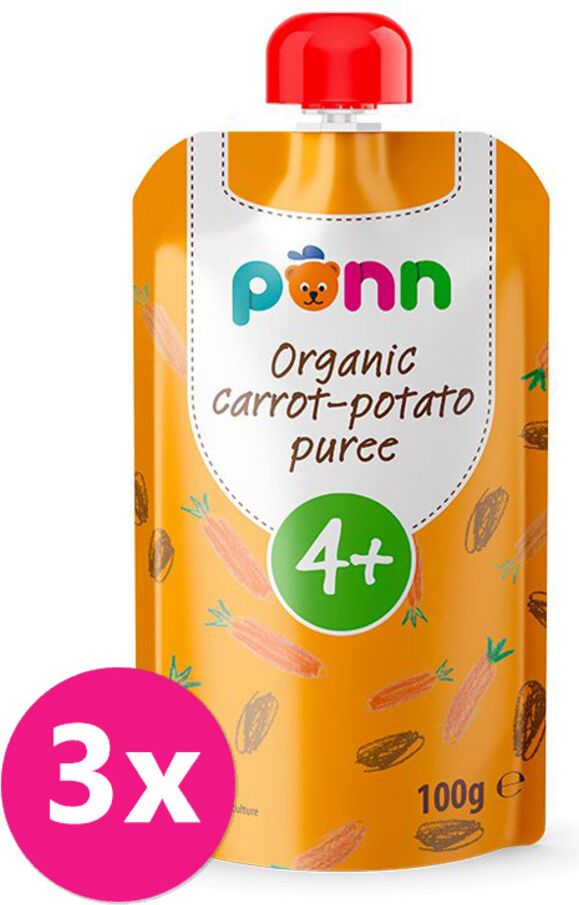 Salvest Põnn SALVEST Ponn BIO Pyré z mrkve a brambor 3 x 100 g - obrázek 1