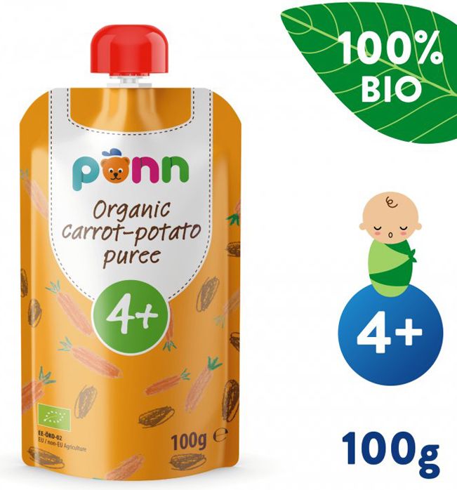 Salvest Põnn SALVEST Ponn BIO Pyré z mrkve a brambor 3 x 100 g - obrázek 4