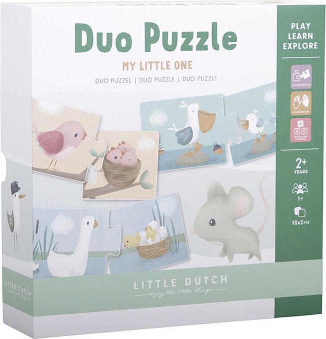 LITTLE DUTCH Duo puzzle Květiny a motýli - obrázek 1
