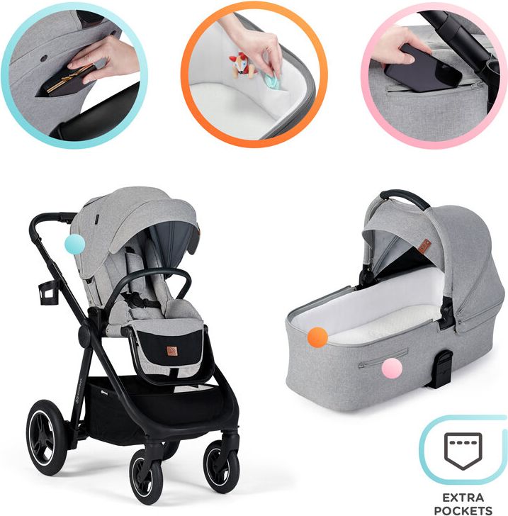 KINDERKRAFT Kočárek Everyday 2v1 Light Grey + PETITE&MARS Podložka na hraní Joy ZDARMA - obrázek 27