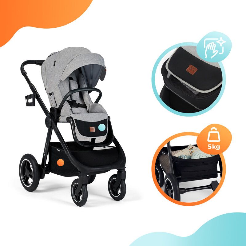 KINDERKRAFT Kočárek Everyday 2v1 Light Grey + PETITE&MARS Podložka na hraní Joy ZDARMA - obrázek 29