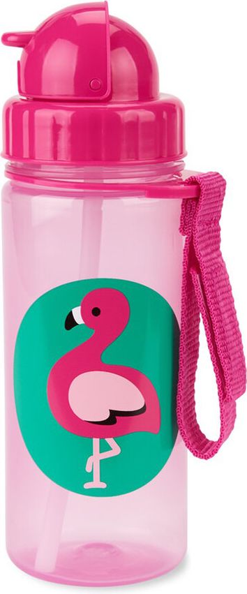 SKIP HOP Zoo Hrnek s brčkem PP bez PVC a BPA Plameňák 12 m+ - obrázek 1