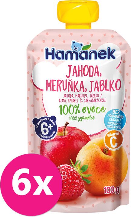 Hamánek 100% ovoce Jahoda meruňka jablko 100 g - obrázek 1