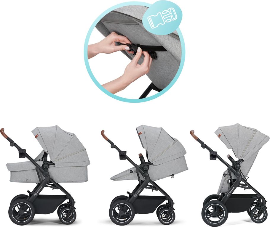 KINDERKRAFT Kočárek kombinovaný B-tour Lite 3v1 Light Grey - obrázek 35