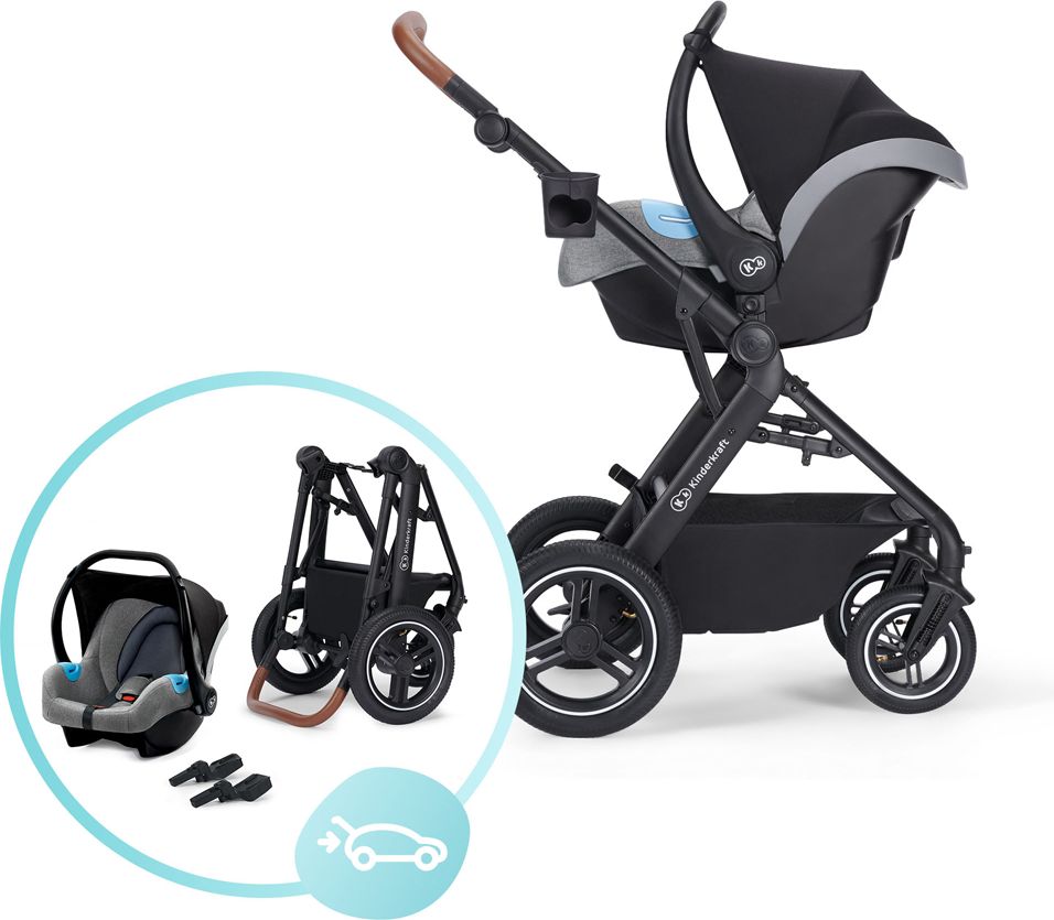 KINDERKRAFT Kočárek kombinovaný B-tour Lite 3v1 Light Grey - obrázek 36