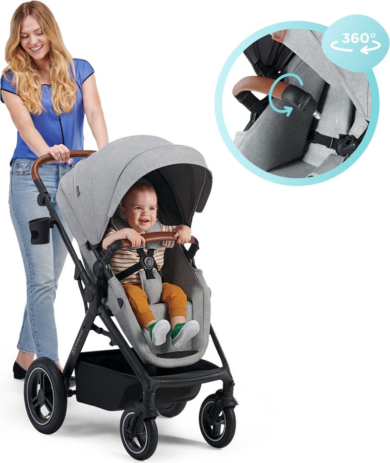KINDERKRAFT Kočárek kombinovaný B-tour Lite 3v1 Light Grey - obrázek 43