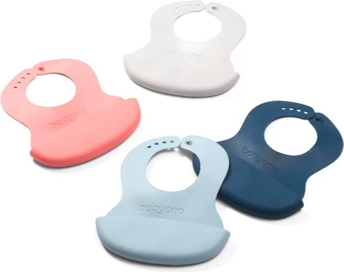 BABYONO Bryndák měkký plastový s kapsou bez BPA light blue 6 m+ - obrázek 3