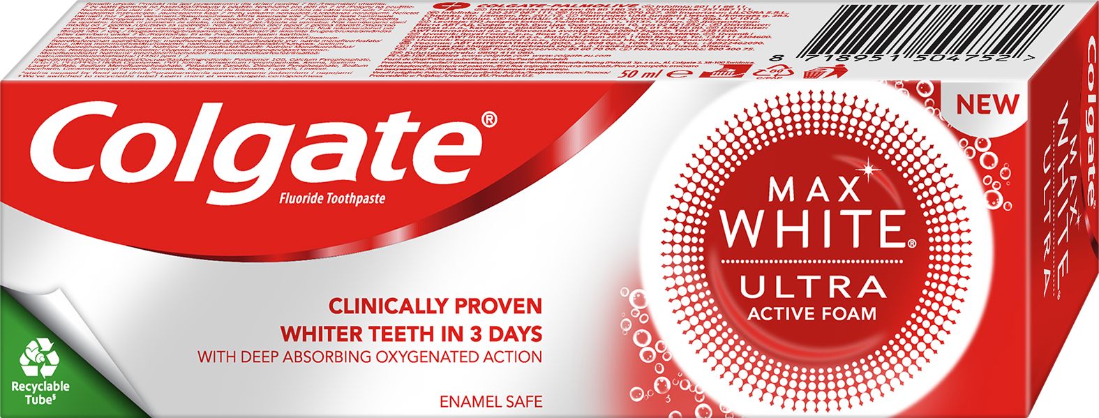 Colgate Max White Ultra Active Foam bělicí zubní pasta 50 ml - obrázek 2
