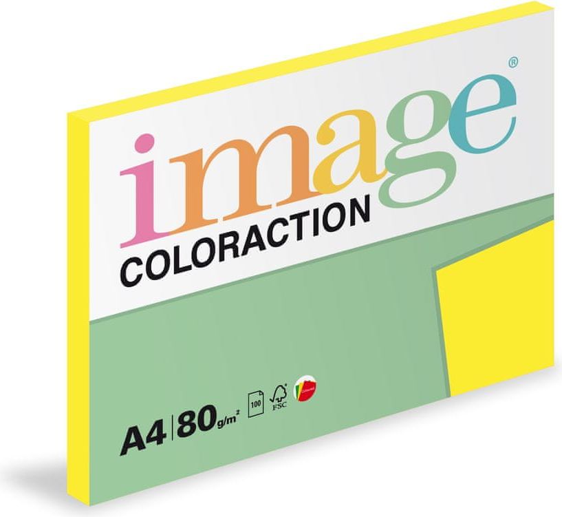 Image Papír kopírovací Coloraction A4 80 g žlutá reflexní 100 listů - obrázek 1