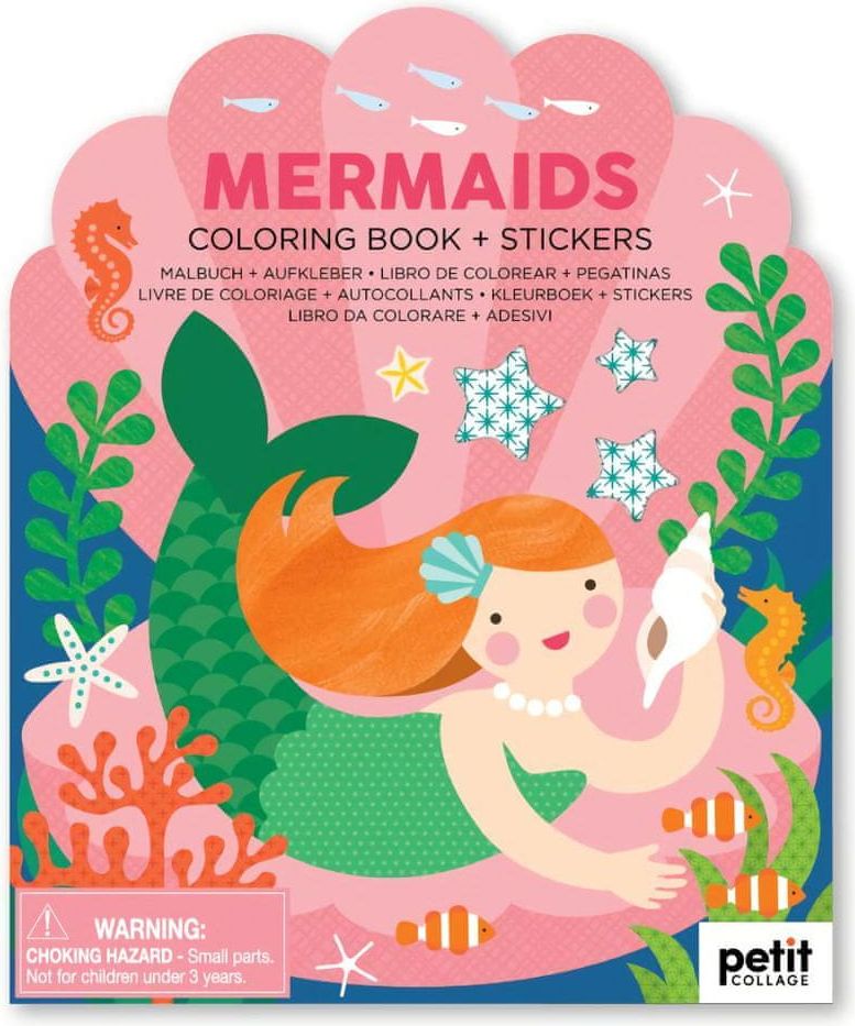 Petit collage Omalovánka se samolepkami mořské víly